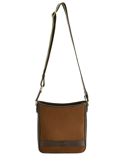 Walnut coloured Dubarry Tullyfern Suede And Leather Handbag on white background 