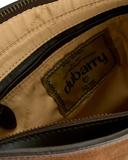 Walnut coloured Dubarry Tullyfern Suede And Leather Handbag on white background 