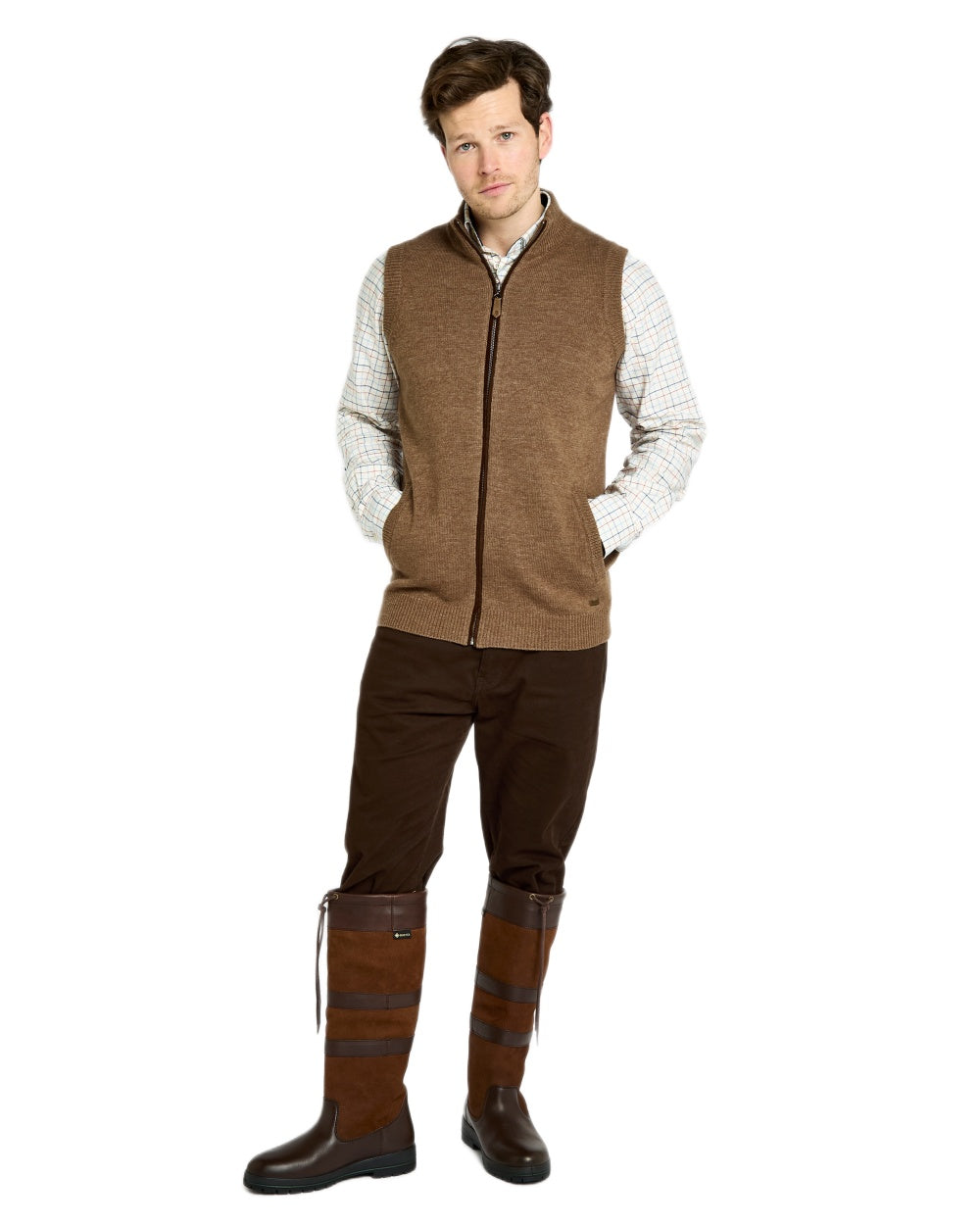 Elk Coloured Dubarry Upperwood Bodywarmer on white background 