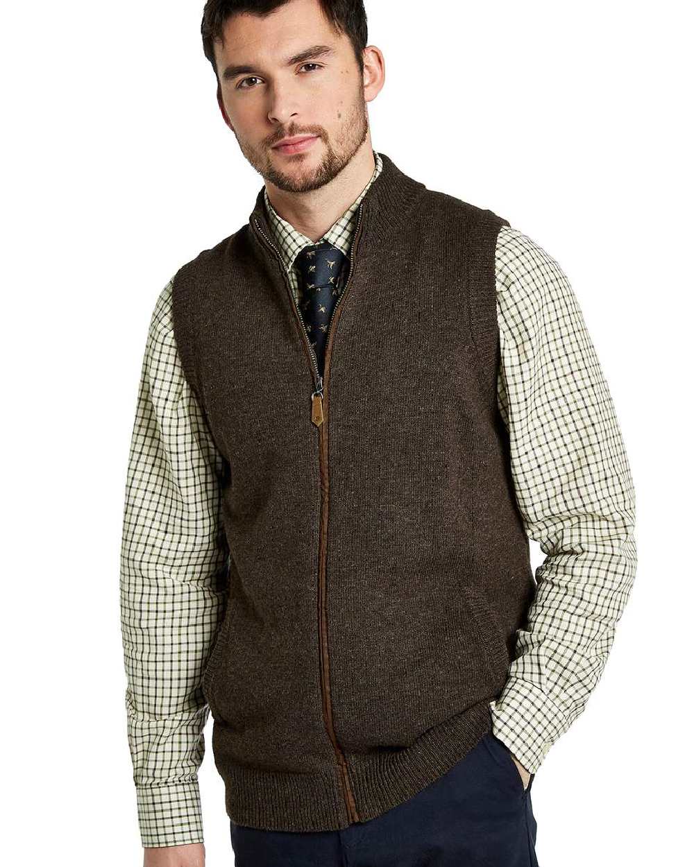 Mahogany Coloured Dubarry Upperwood Bodywarmer on white background 