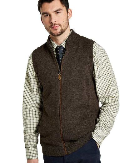 Mahogany Coloured Dubarry Upperwood Bodywarmer on white background 