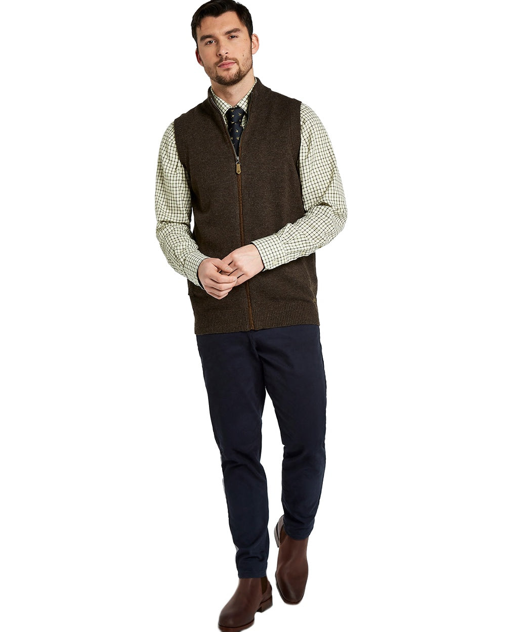 Mahogany Coloured Dubarry Upperwood Bodywarmer on white background 