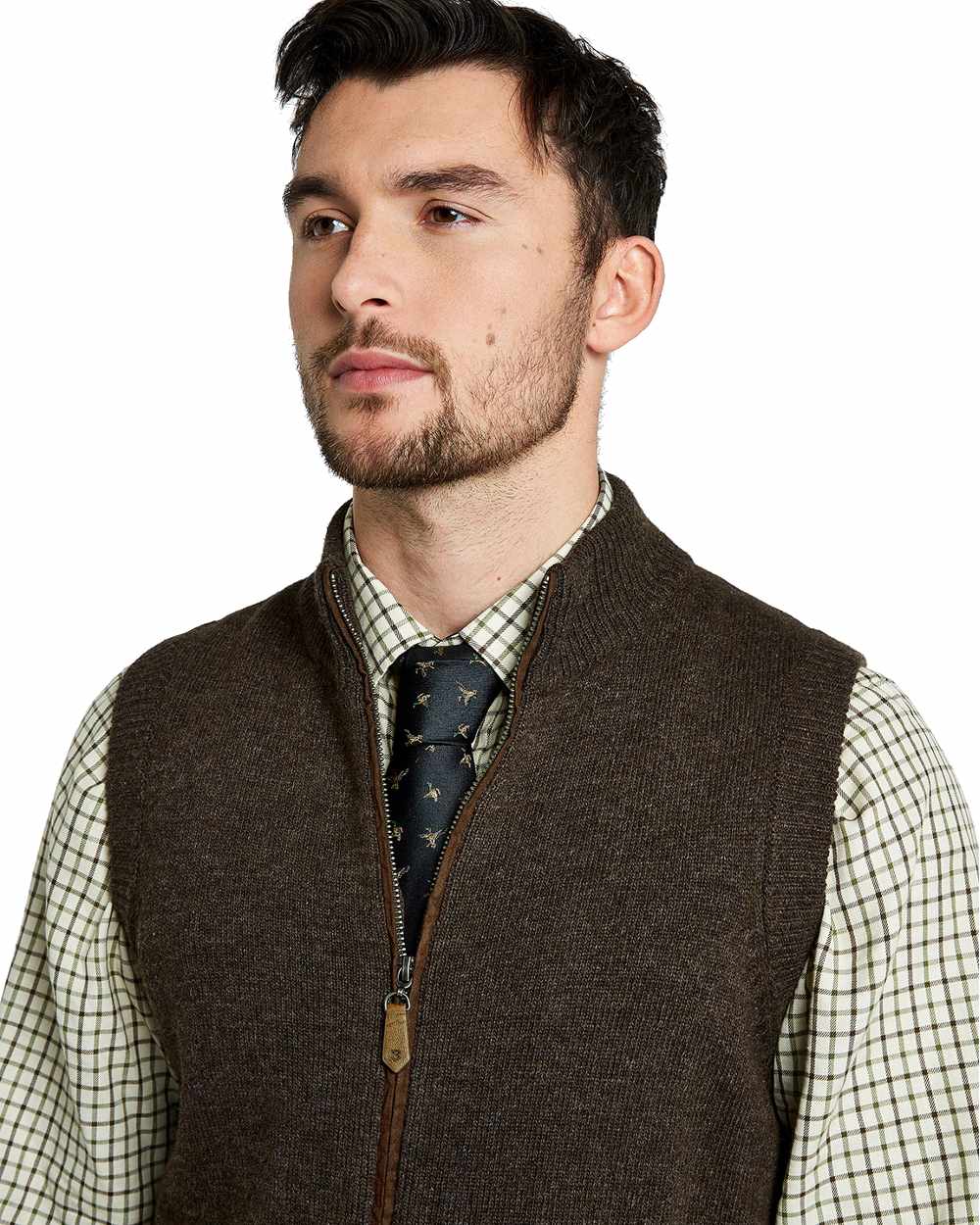 Mahogany Coloured Dubarry Upperwood Bodywarmer on white background 