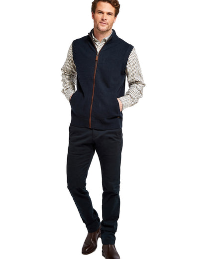 Navy Coloured Dubarry Upperwood Bodywarmer on white background 