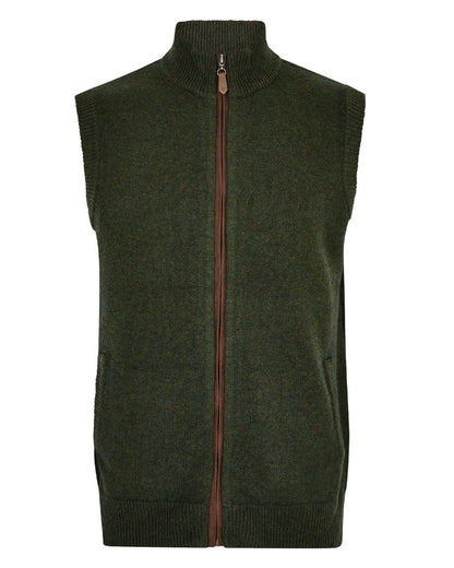 Olive Coloured Dubarry Upperwood Bodywarmer on white background 