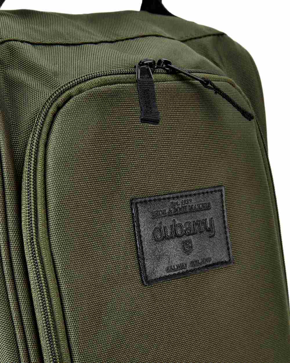 Olive Coloured Dubarry Westcourt PVC Boots Bag on white background 