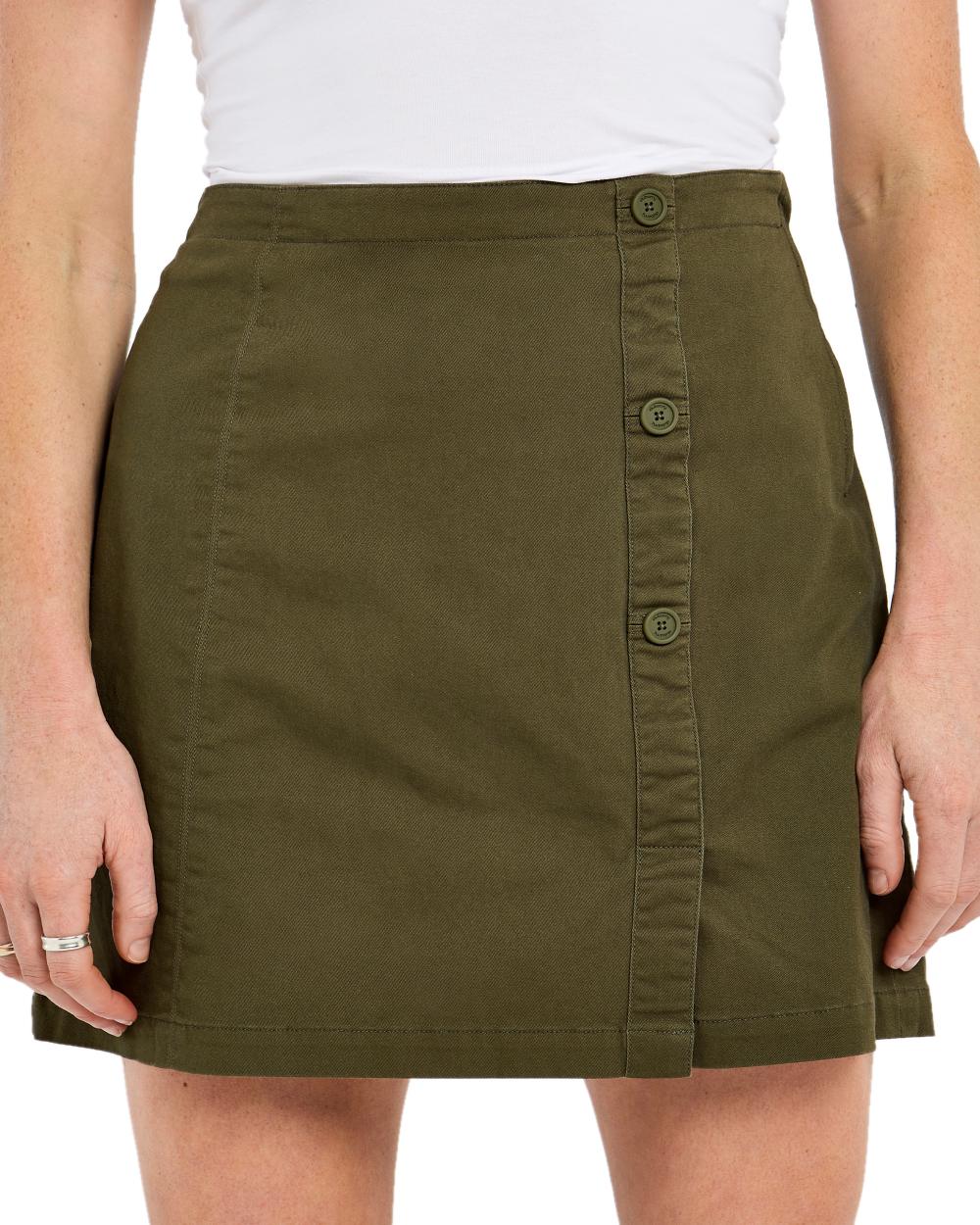 Kelp coloured Dubarry Womens Albany Skort on white background 