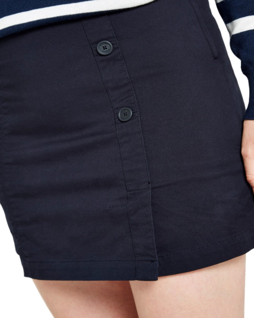 Navy coloured Dubarry Womens Albany Skort on white background 