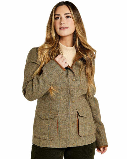 Burren Coloured Dubarry Womens Betony Utility Jacket on white background 