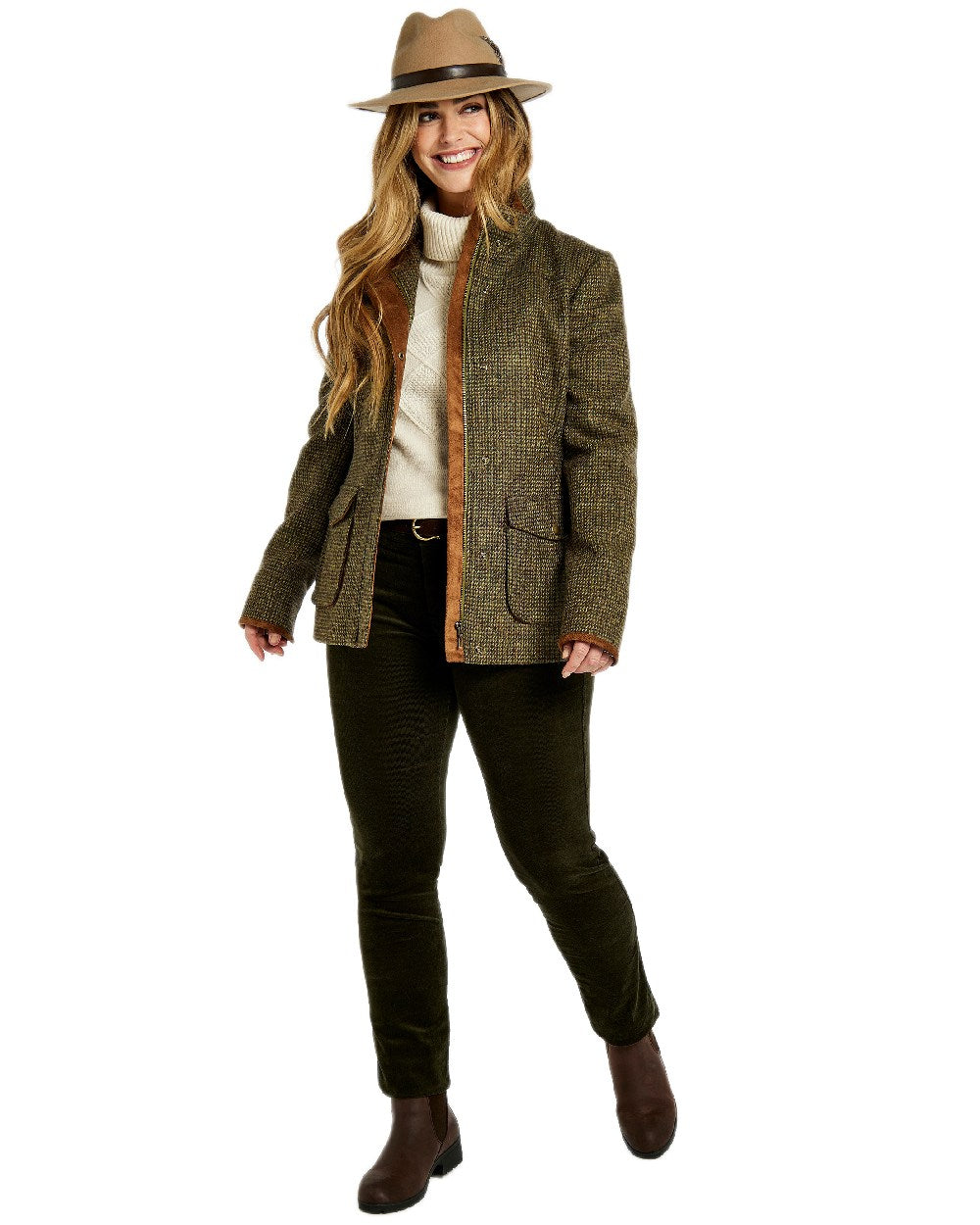 Heath Coloured Dubarry Womens Betony Utility Jacket on white background 