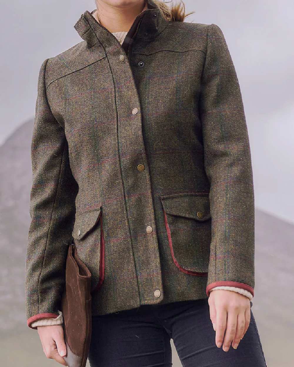 Hemlock Coloured Dubarry Womens Betony Utility Jacket on outdoor background 