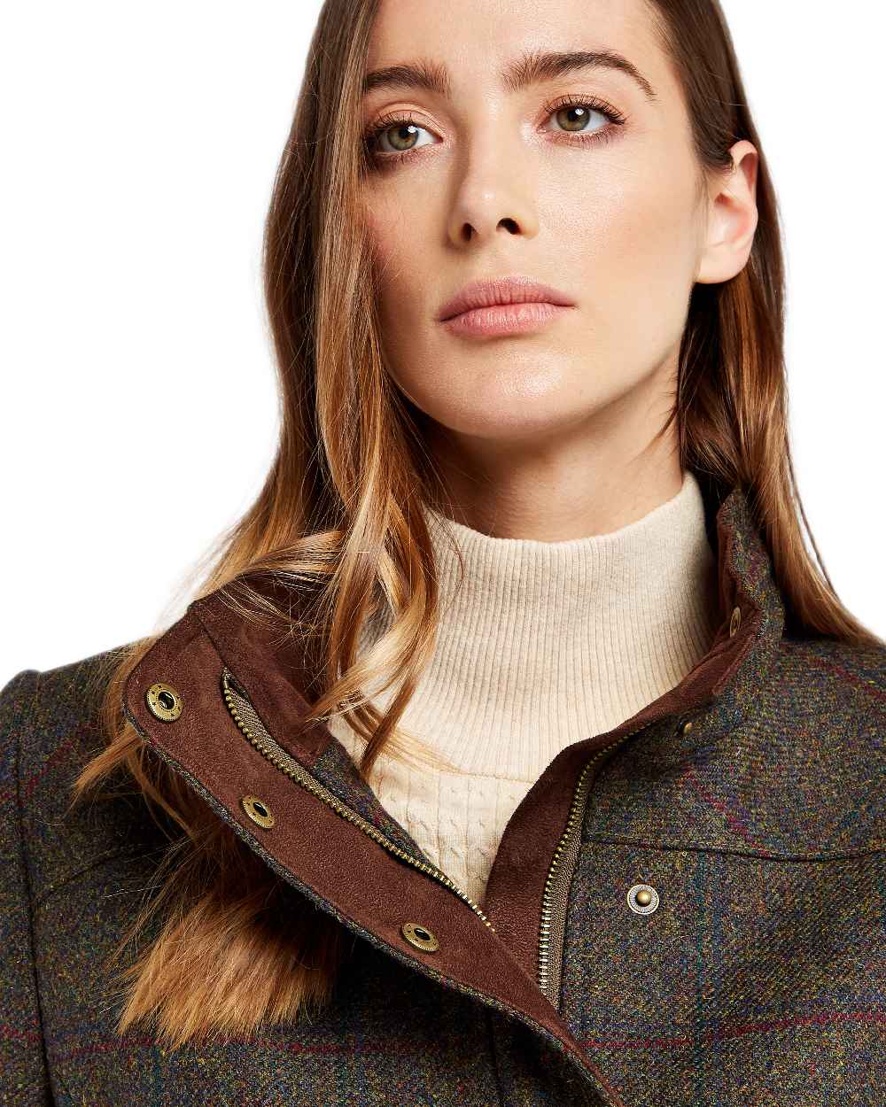 Hemlock Coloured Dubarry Womens Betony Utility Jacket on white background 