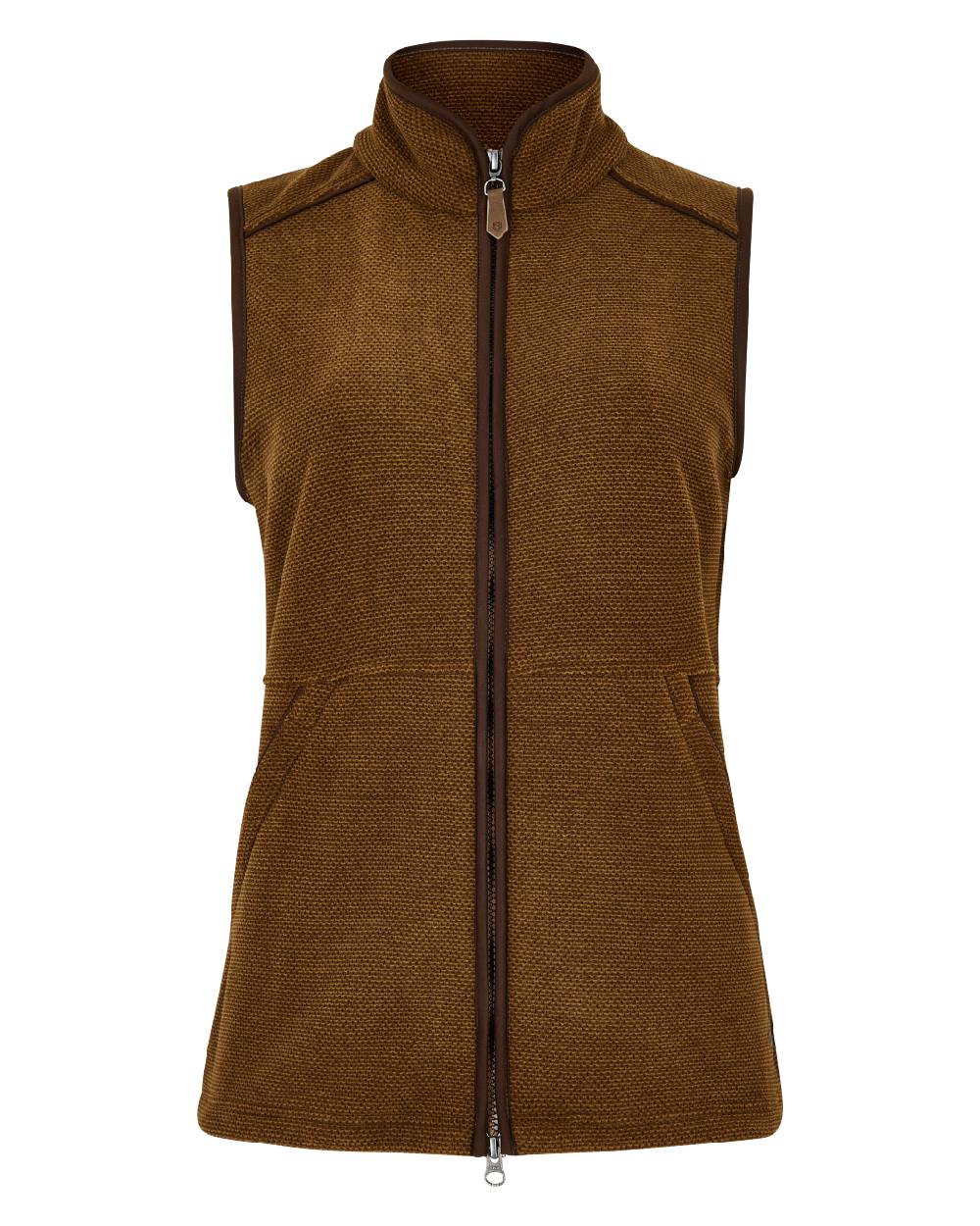 Walnut Coloured Dubarry Womens Carbury Fleece Gilet on white background 
