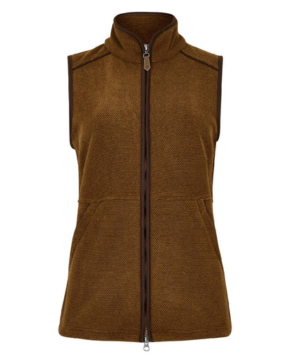 Walnut Coloured Dubarry Womens Carbury Fleece Gilet on white background 