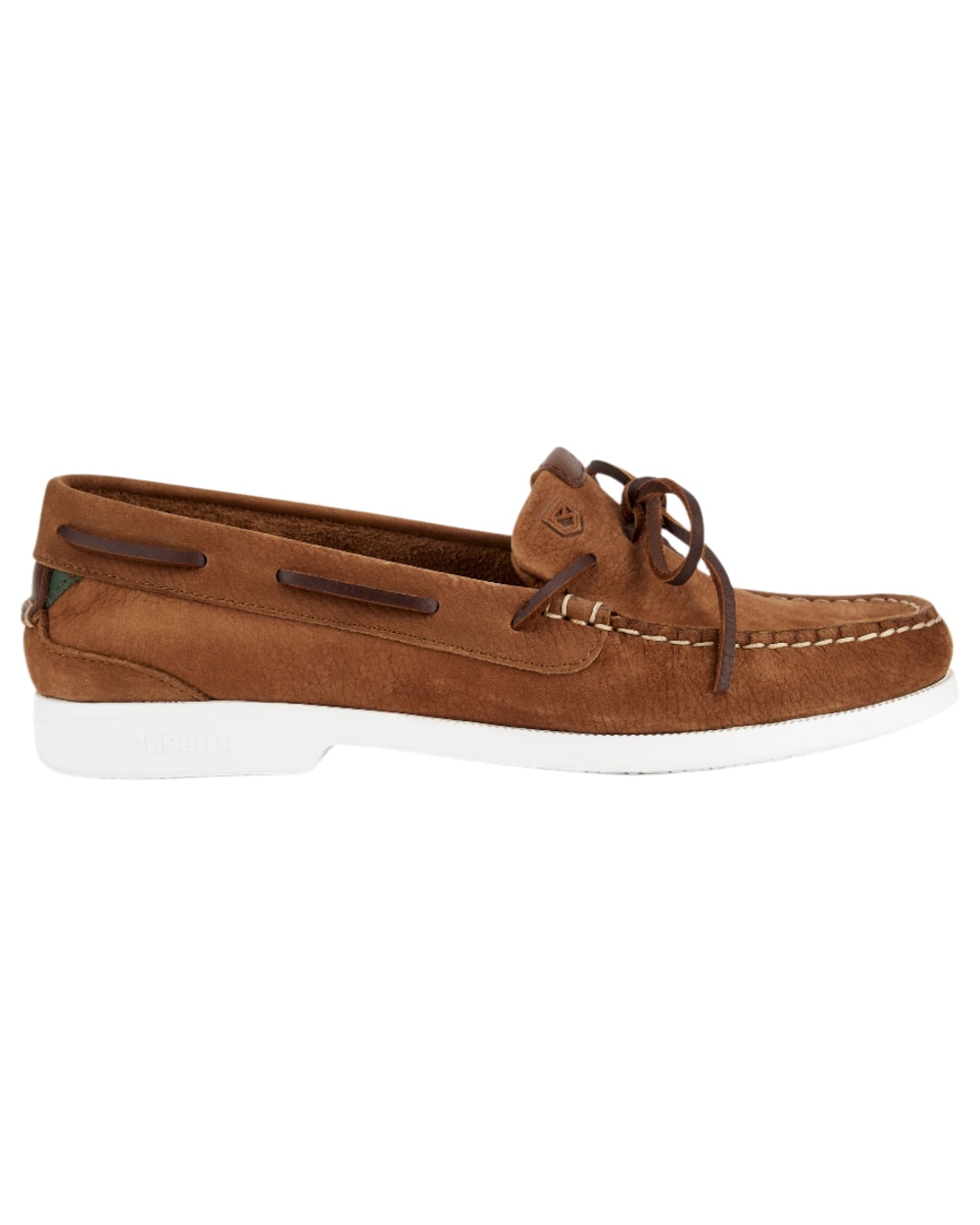 Chestnut coloured Dubarry Womens Coral Dubarrylite Slip On Deck Shoes on white background 