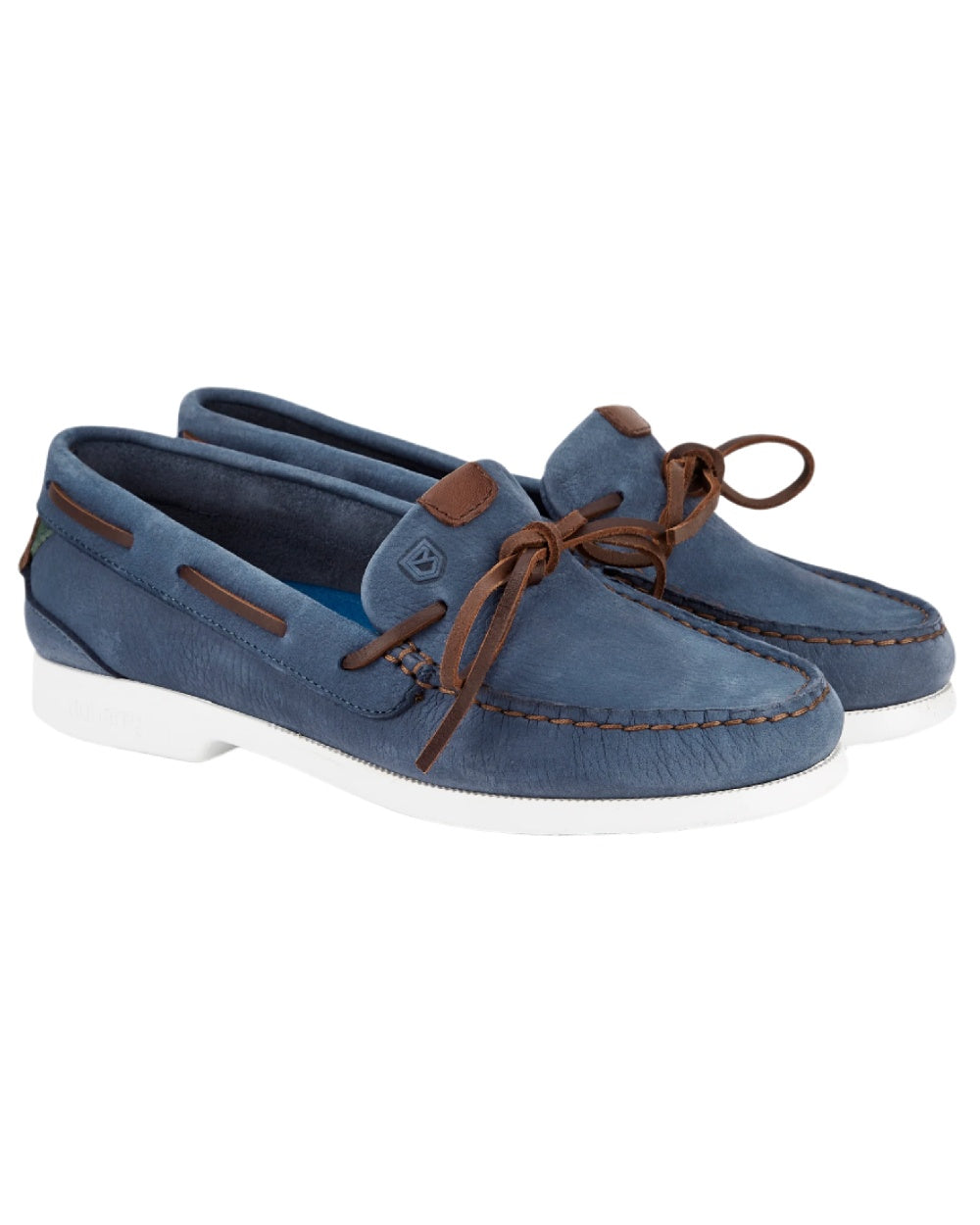 Denim coloured Dubarry Womens Coral Dubarrylite Slip On Deck Shoes on white background 