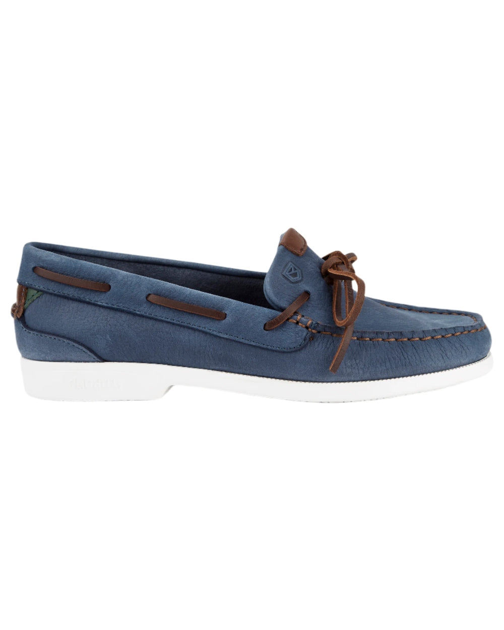 Denim coloured Dubarry Womens Coral Dubarrylite Slip On Deck Shoes on white background 