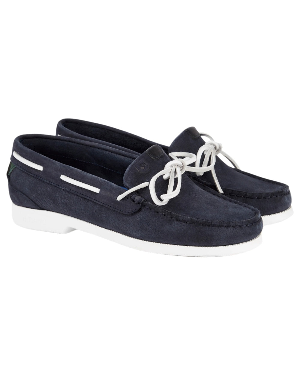 Navy coloured Dubarry Womens Coral Dubarrylite Slip On Deck Shoes on white background 