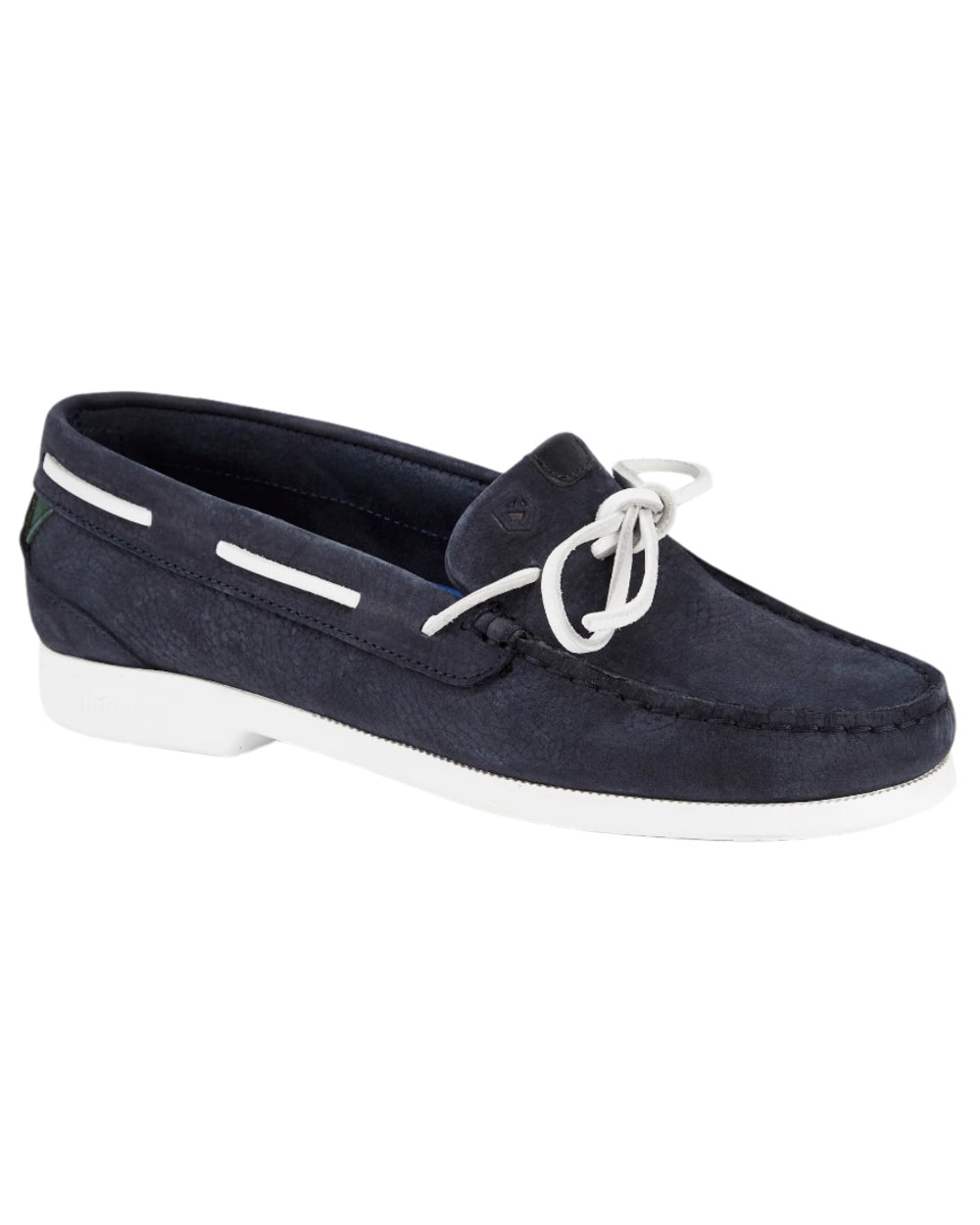 Navy coloured Dubarry Womens Coral Dubarrylite Slip On Deck Shoes on white background 