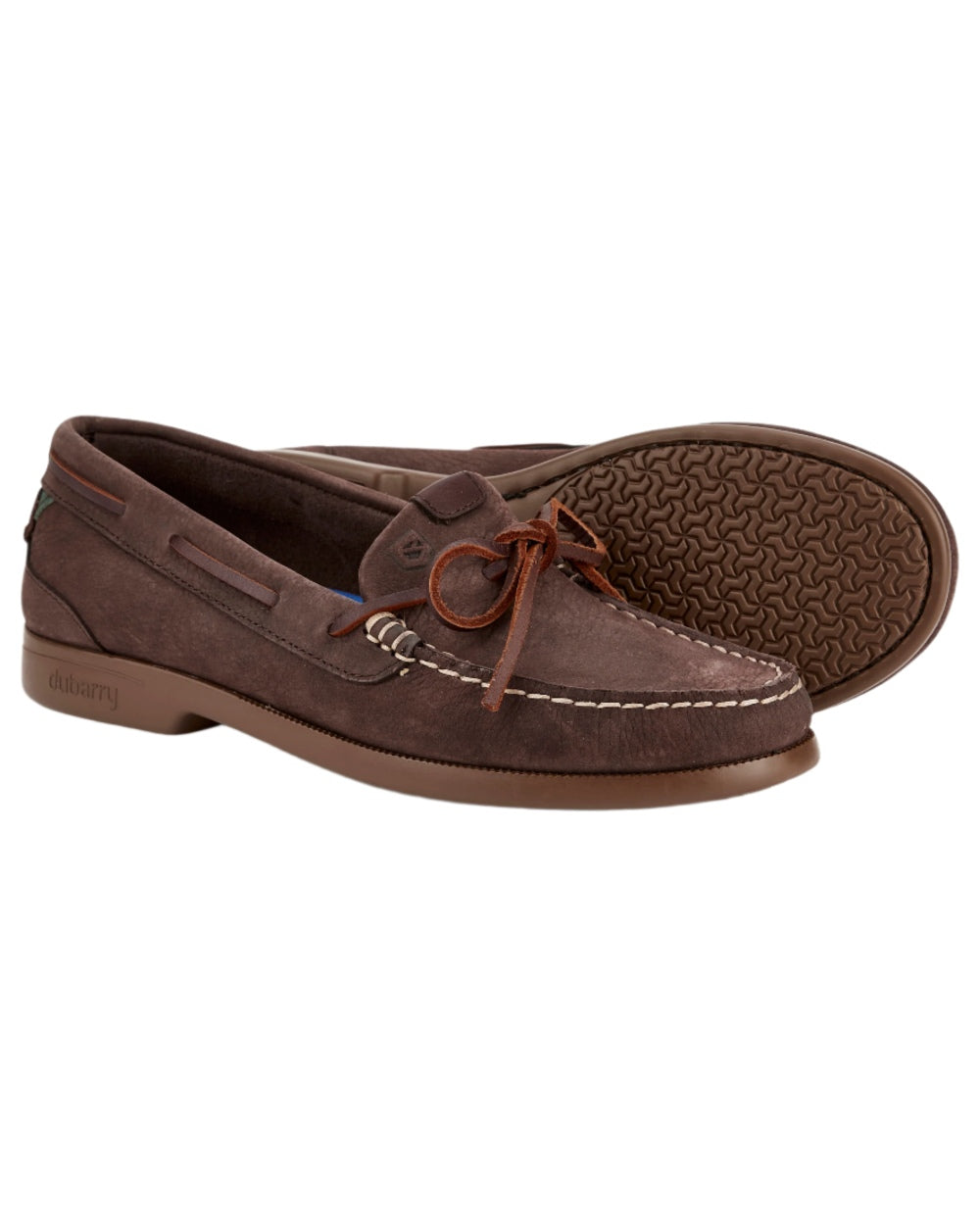 Cafe coloured Dubarry Womens Coral Dubarrylite Slip On Deck Shoes on white background 