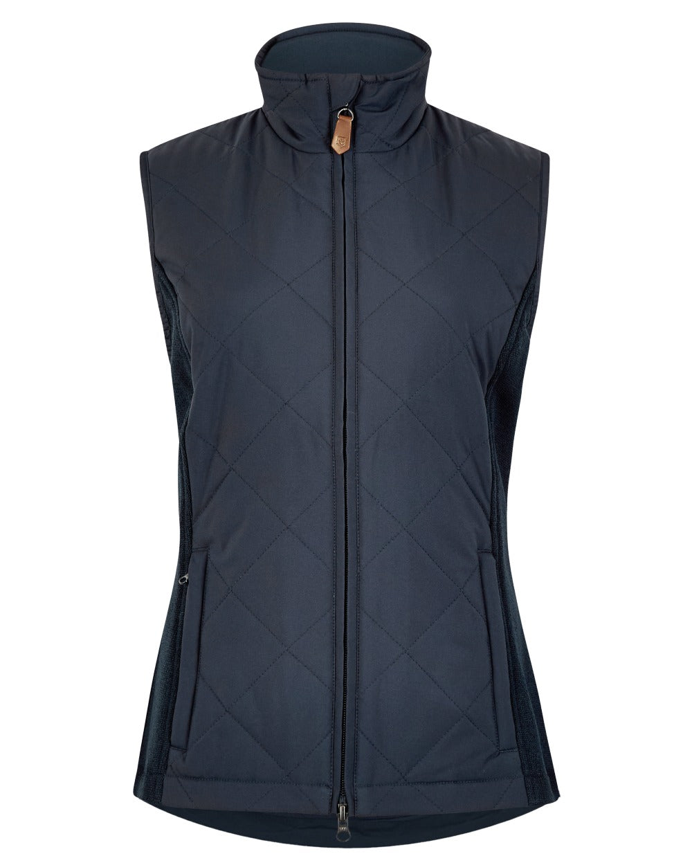 Navy coloured Dubarry Womens Deerpark Gilet on white background 