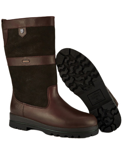Black Brown Coloured Dubarry Womens Donegal Country Boots on white background 