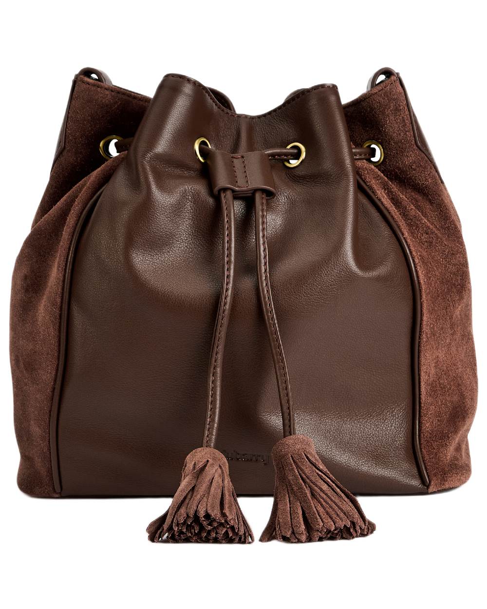 Cedar Coloured Dubarry Womens Doonbeg Cross Body Bucket Bag on white background 