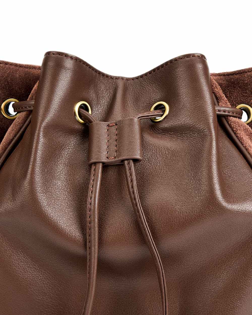 Cedar Coloured Dubarry Womens Doonbeg Cross Body Bucket Bag on white background 