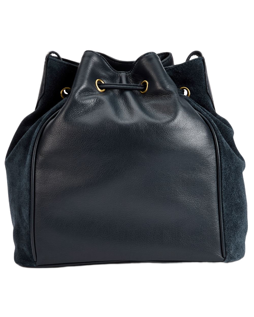 Navy Coloured Dubarry Womens Doonbeg Cross Body Bucket Bag on white background 