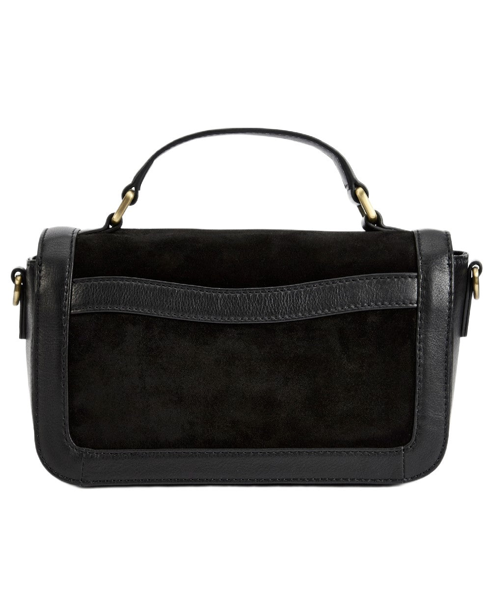 Black Coloured Dubarry Womens Eadestown Structured Suede And Leather Handbag on white background 