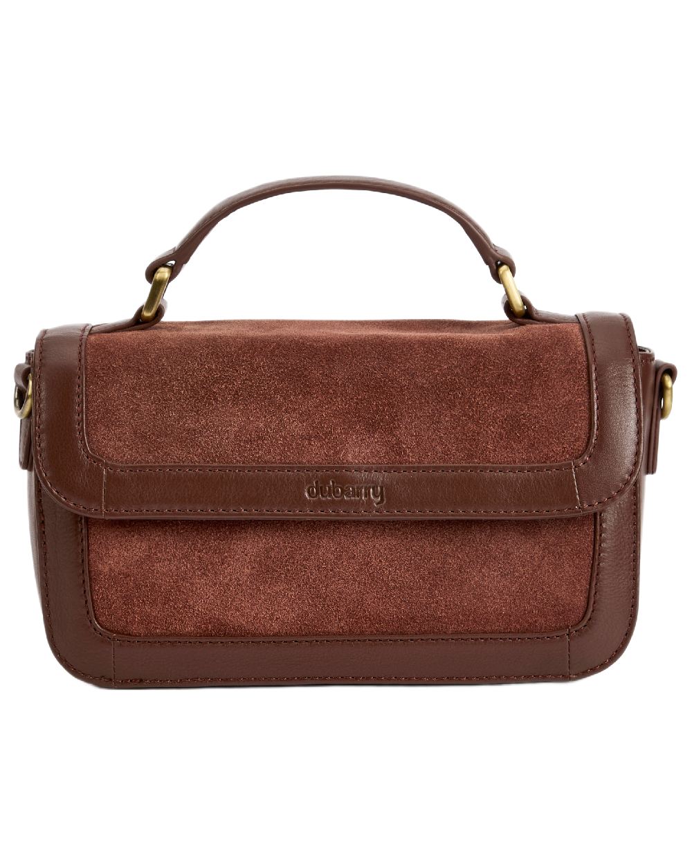 Cedar Coloured Dubarry Womens Eadestown Structured Suede And Leather Handbag on white background 