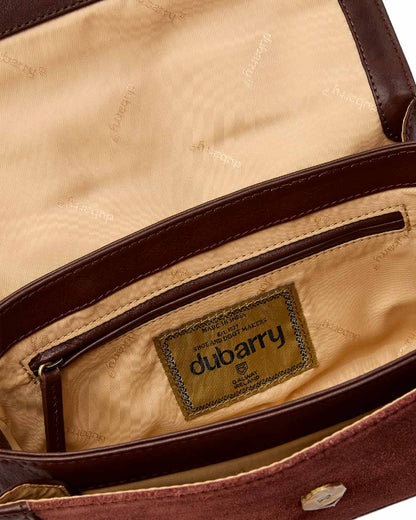 Cedar Coloured Dubarry Womens Eadestown Structured Suede And Leather Handbag on white background 