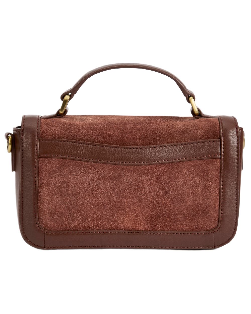 Cedar Coloured Dubarry Womens Eadestown Structured Suede And Leather Handbag on white background 