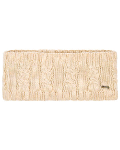 Chalk Coloured Dubarry Womens Gleeson Cable Knit Headband on white background 