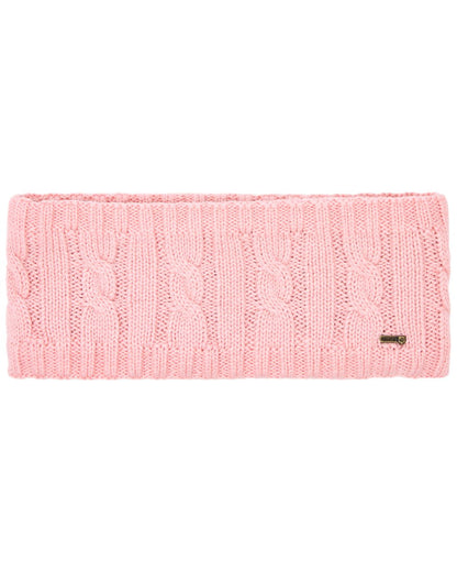 Dusky Rose Coloured Dubarry Womens Gleeson Cable Knit Headband on white background 