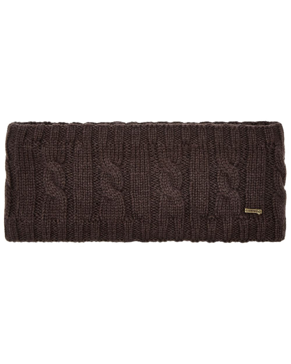 Elk Coloured Dubarry Womens Gleeson Cable Knit Headband on white background 