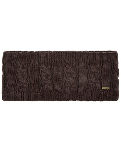 Elk Coloured Dubarry Womens Gleeson Cable Knit Headband on white background 