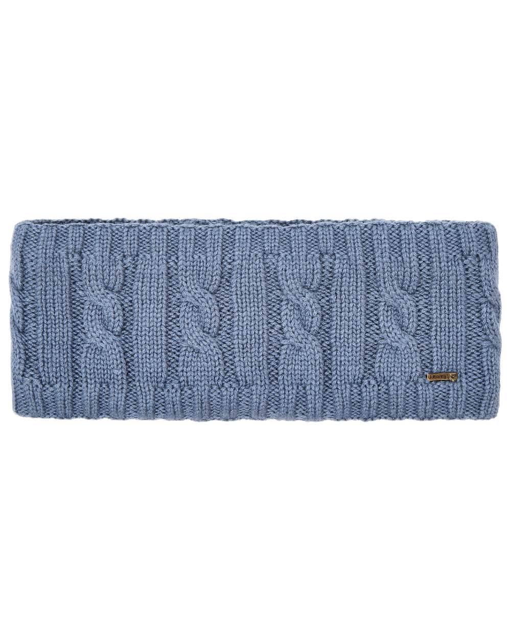 Indigo Coloured Dubarry Womens Gleeson Cable Knit Headband on white background 