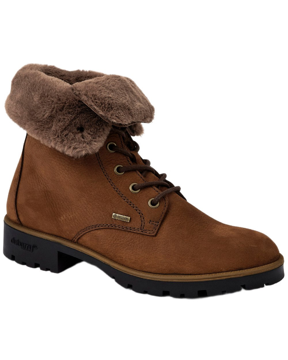 Walnut Coloured Dubarry Womens Glengarriff Ankle Boots on white background 