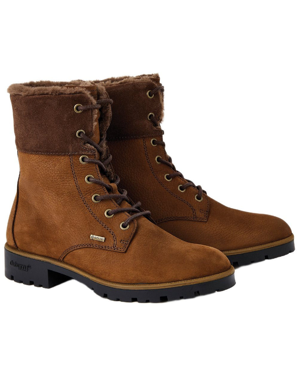 Walnut Coloured Dubarry Womens Glengarriff Ankle Boots on white background 
