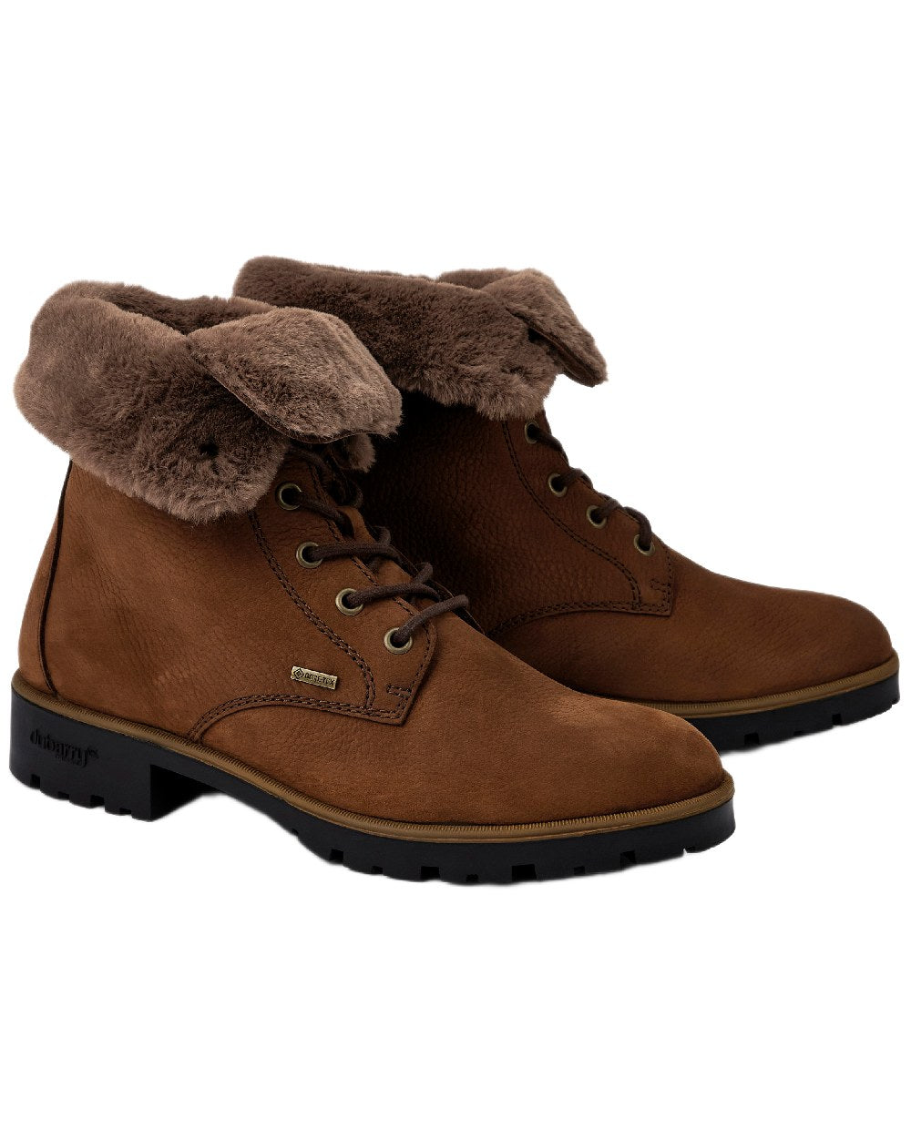 Walnut Coloured Dubarry Womens Glengarriff Ankle Boots on white background 