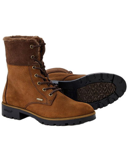 Walnut Coloured Dubarry Womens Glengarriff Ankle Boots on white background 