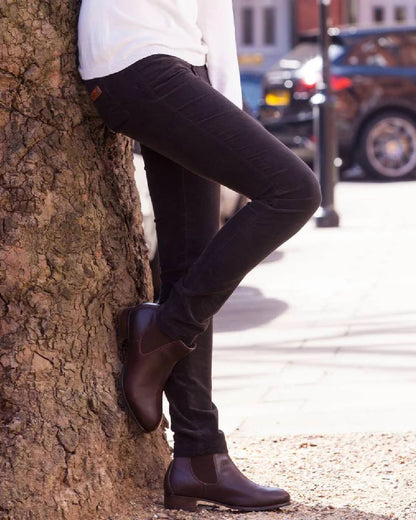 Bourbon Coloured Dubarry Womens Honeysuckle Jeans on outdoor background 