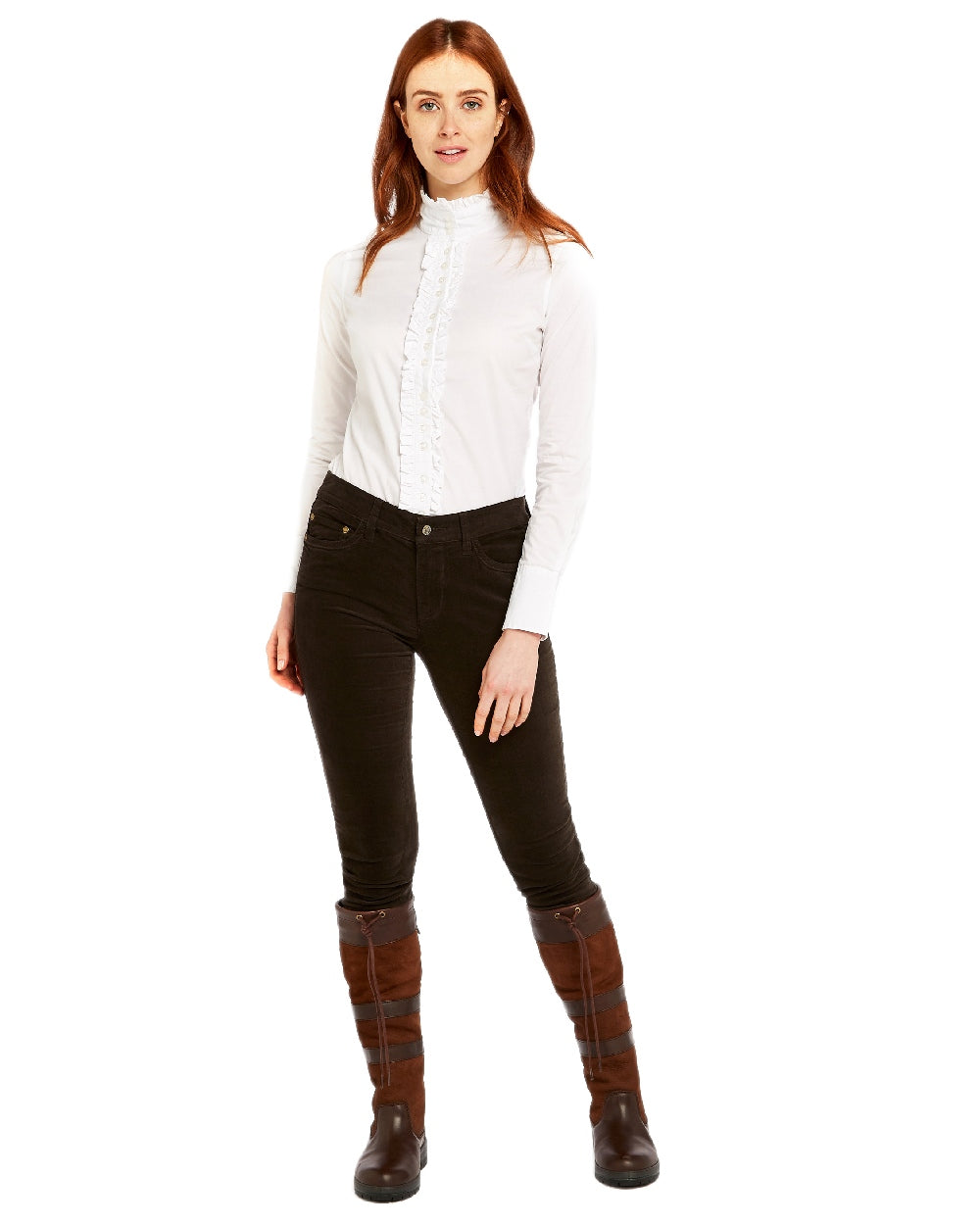 Bourbon Coloured Dubarry Womens Honeysuckle Jeans on white background 