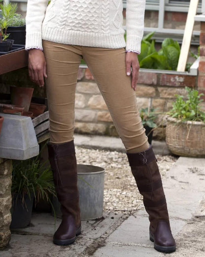 Camel Coloured Dubarry Womens Honeysuckle Jeans on outdoor background 