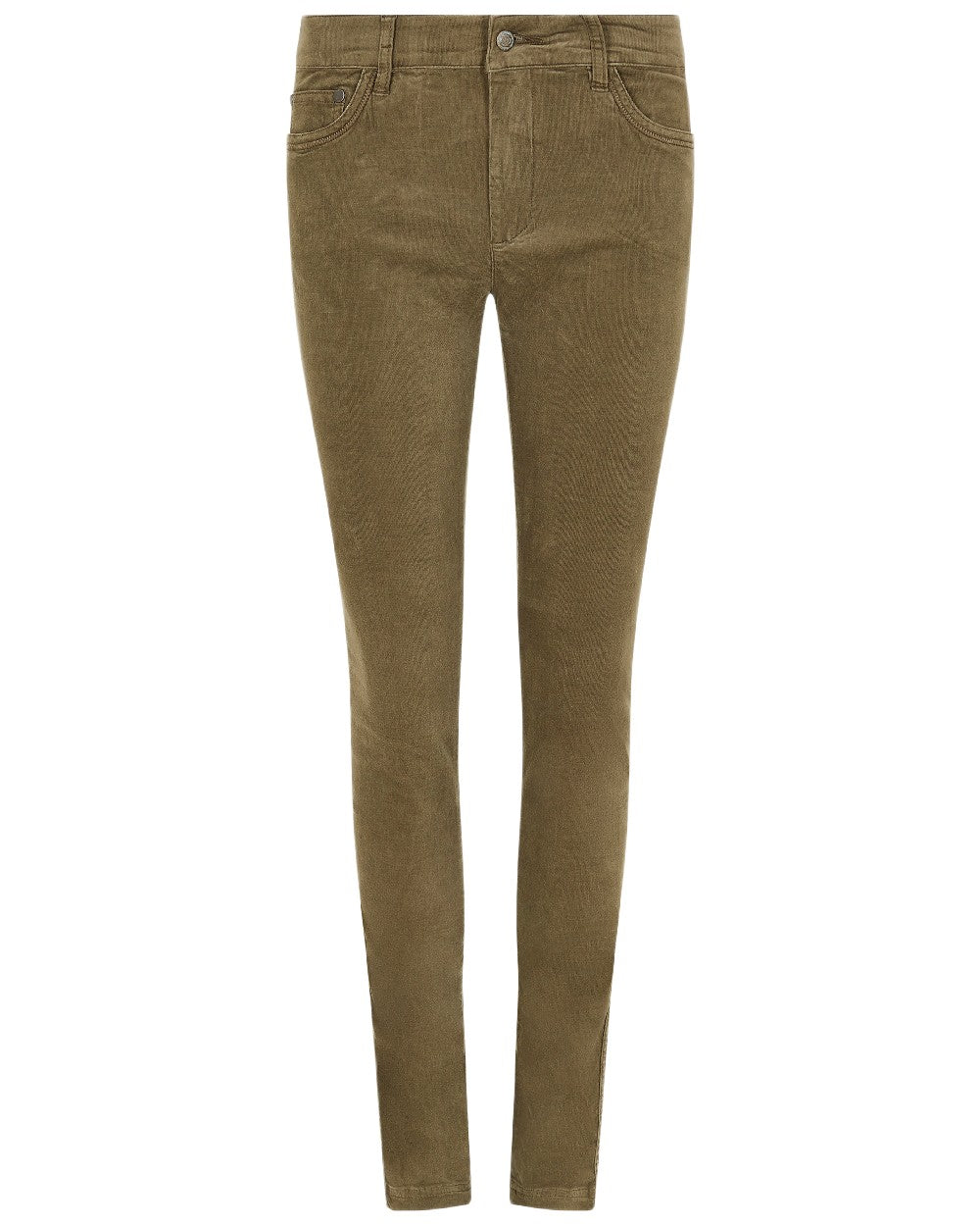 Dusky Green Coloured Dubarry Womens Honeysuckle Jeans on white background 