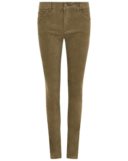 Dusky Green Coloured Dubarry Womens Honeysuckle Jeans on white background 