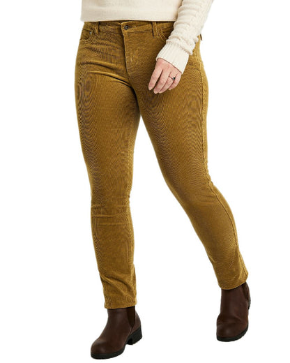 Harvest Gold Coloured Dubarry Womens Honeysuckle Jeans on white background 