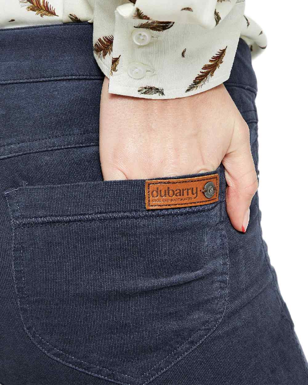 Indigo Coloured Dubarry Womens Honeysuckle Jeans on white background 