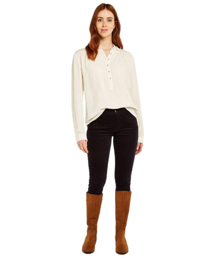 Navy Coloured Dubarry Womens Honeysuckle Jeans on white background 